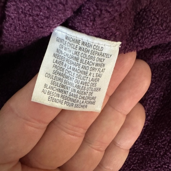 Paraphrase Women's Terrycloth V-Neck Long Sleeve Sweater Purplish-Wine Size XL - Picture 5 of 10